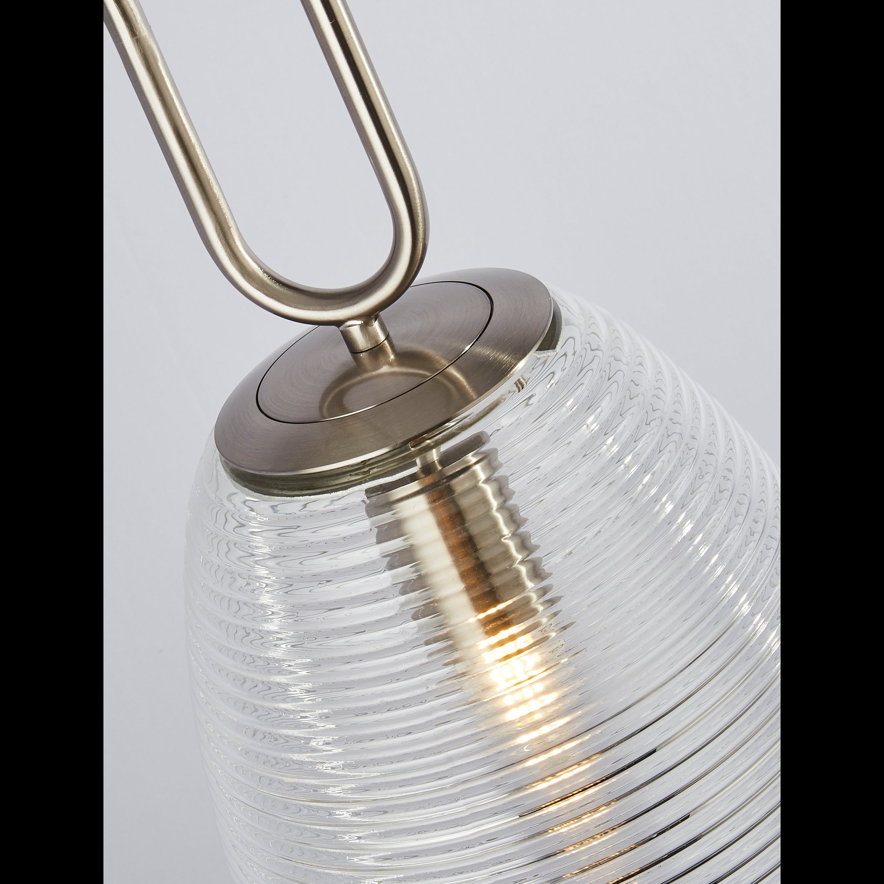 Sospensione Contemporanea Elisir Acciaio Cromo Vetro Trasparente 1 Luce E27