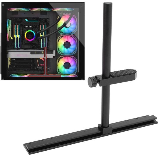 Sostegno GPU in Alluminio - Regolabile Altezza/Lunghezza - Adatto per ITX/MATX/ATX - Supporta Ventilatori da 9/12/14 cm - Sostegno Sicuro per schede Video - Scheda Video Supporto
