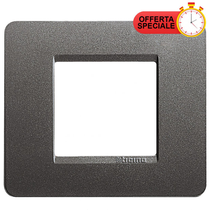 BTicino Matix Placca 2 Posti Iron AM4802IR