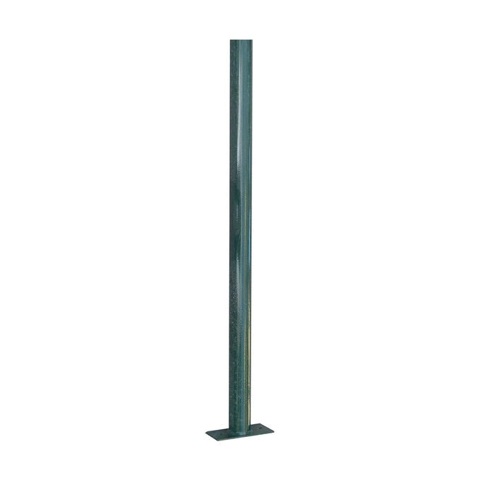 Viglietta Matteo Spa Paletto tondo con piastra acciaio plastificato Ø 48 mm H 200 cm piastra 150x80x4 mm resistente UV e intemperie colore Verde