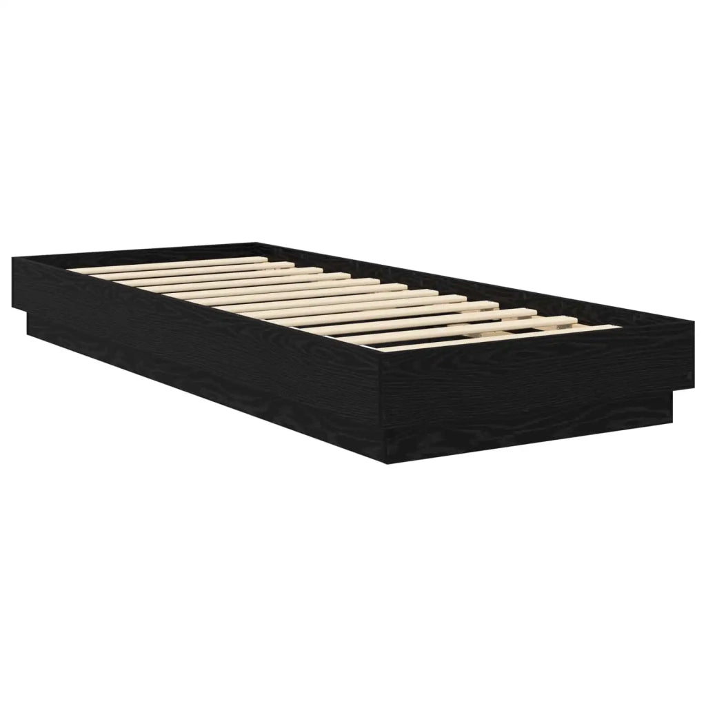 Letto con LED Rovere Nero 80 x 200 cm Legno ingegnerizzato