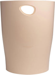 Contenitore per rifiuti con maniglie - Capacità 15 litri - Dimensioni 26,3 x 26,3 x 33,5 cm - Ideale per ufficio o casa - Colore Nude