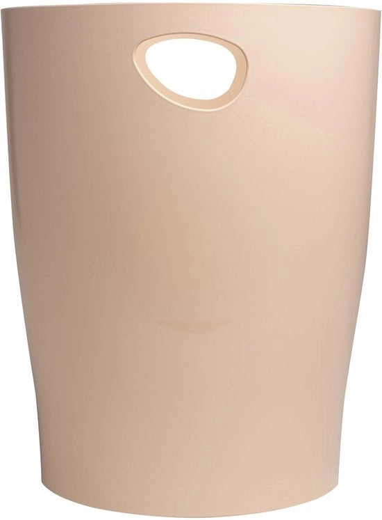 Contenitore per rifiuti con maniglie - Capacità 15 litri - Dimensioni 26,3 x 26,3 x 33,5 cm - Ideale per ufficio o casa - Colore Nude