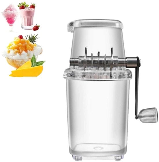 Crushatore Manuale da 1,25 l - Messa a Punte in Acciaio Inox - Crusher Portatile per Frutta - Design Translucido - Ideale per Smoothie/Cocktail