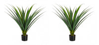 Set 2 Piante Artificiali Ruscaceae Altezza 90 cm in Plastica con Vasi Verde