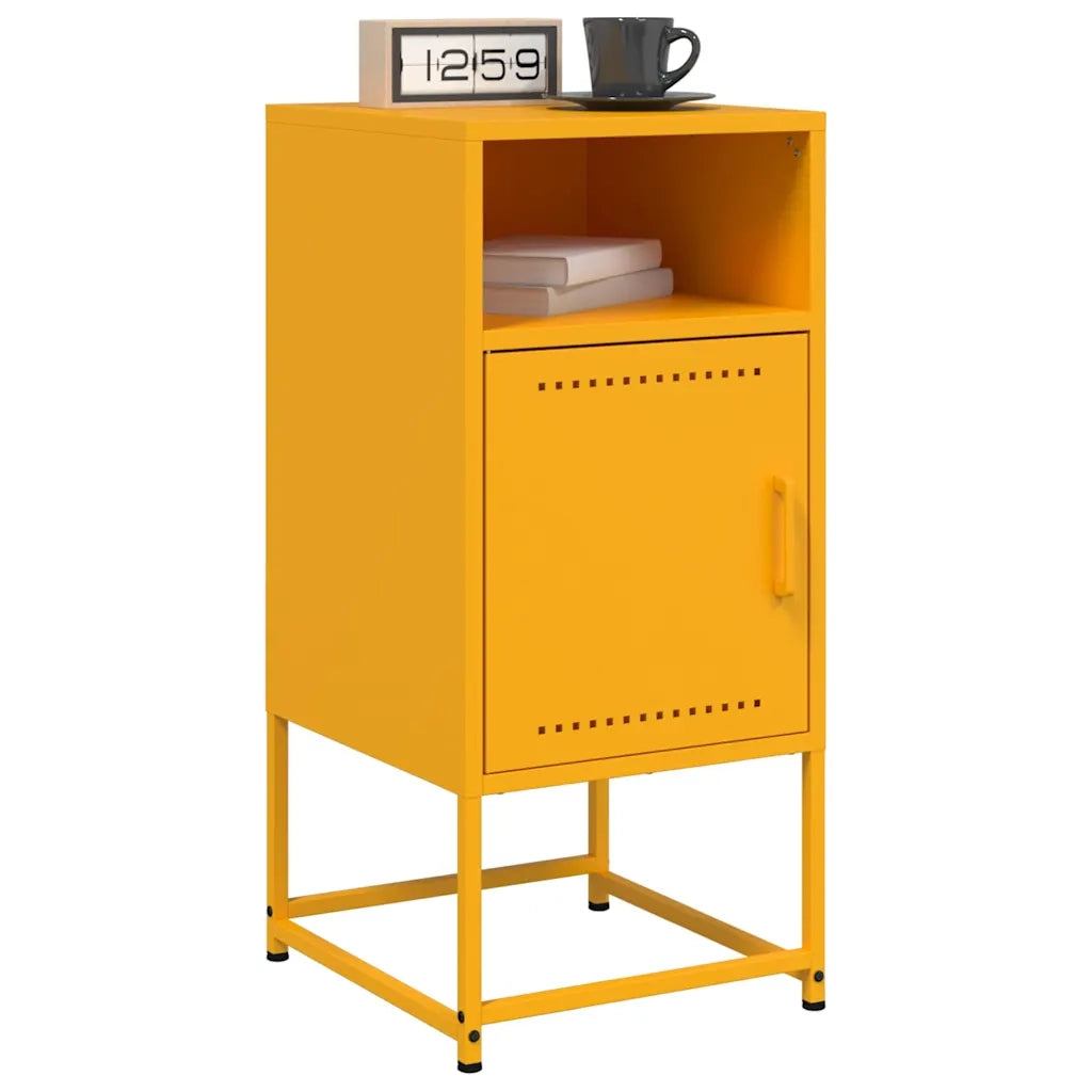 Comodini 2 pz Giallo Senape 36x39x78 cm in Acciaio 846573