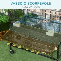 Gabbia per Uccelli in Acciaio con Posatoi, Giochi, Contenitori per Cibo e Vassoio, 79x49x133 cm, Nero