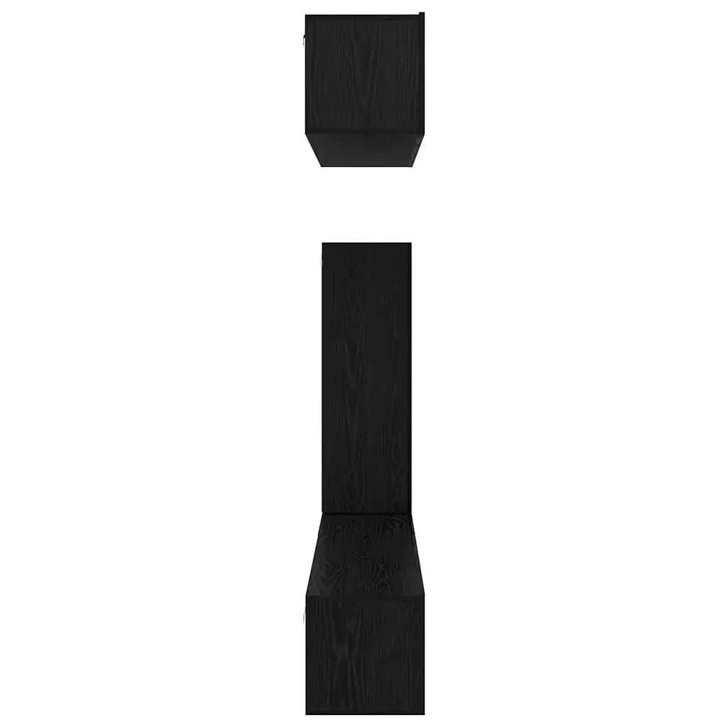 Set mobile TV 6 pz-Credenza per TV Rovere Nero Legno multistrato 225711