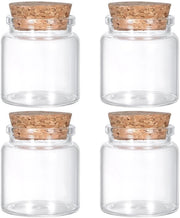 Set di 4 Mini Vasi in Vetro da Infusione 50 ml Decorativi con Tappo