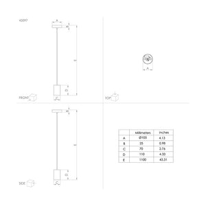 Lampadario Contemporaneo Prestwick 3 1 Luce Acciaio Nero