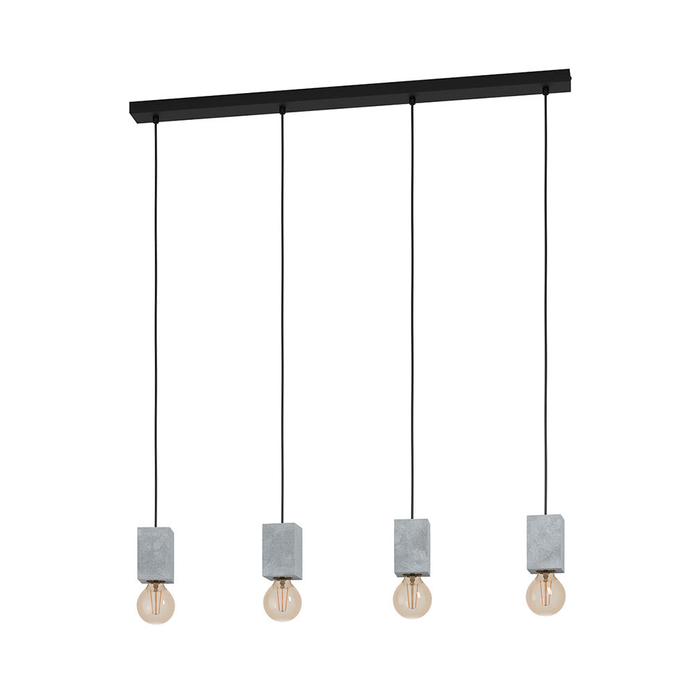 Lampadario Contemporaneo Prestwick 3 4 Luci Acciaio Nero