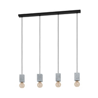 Lampadario Contemporaneo Prestwick 3 4 Luci Acciaio Nero