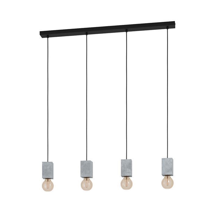 Lampadario Contemporaneo Prestwick 3 4 Luci Acciaio Nero