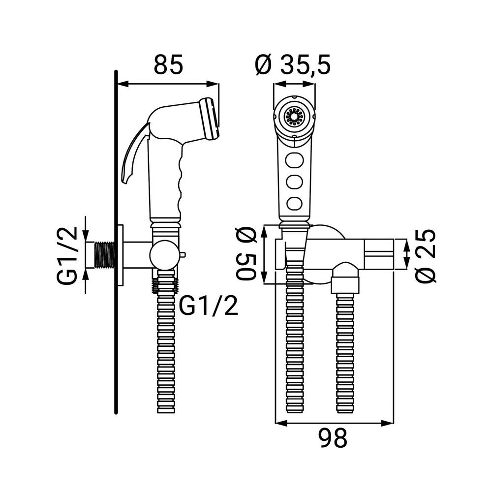 Set idroscopino con rubinetto acqua fredda
