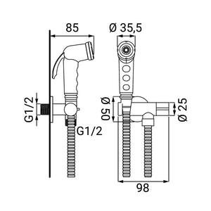 Set idroscopino con rubinetto acqua fredda