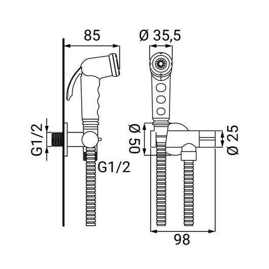 Set idroscopino con rubinetto acqua fredda