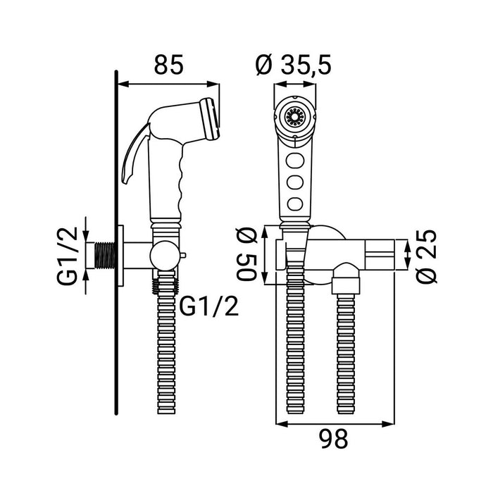 Set idroscopino con rubinetto acqua fredda