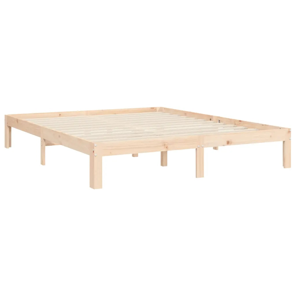 Giroletto con Testiera-Struttura Letto con testiera King Size in Legno Massello 866831