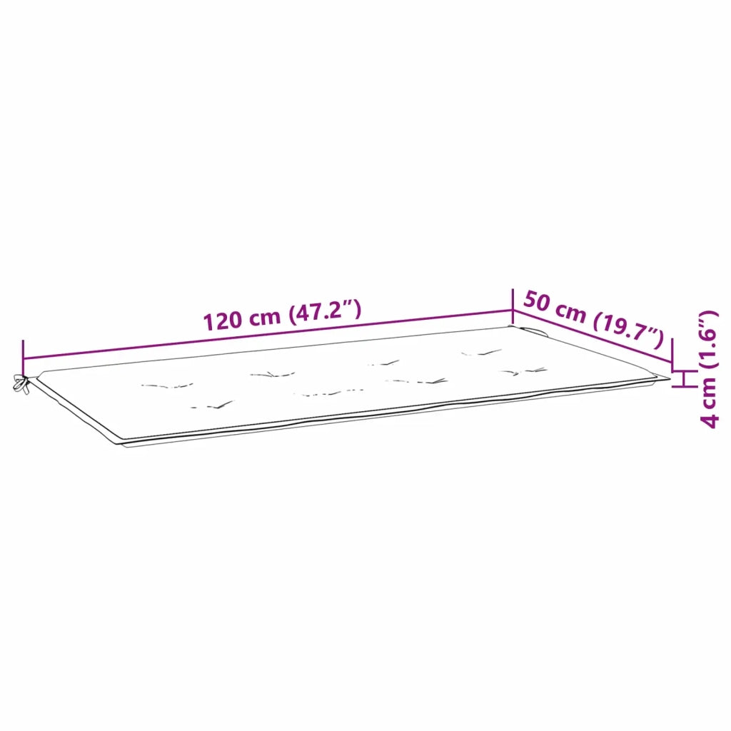 Cuscino per Panchina Turchese 120 x 50 x 3 cm Tessuto Oxford 361141
