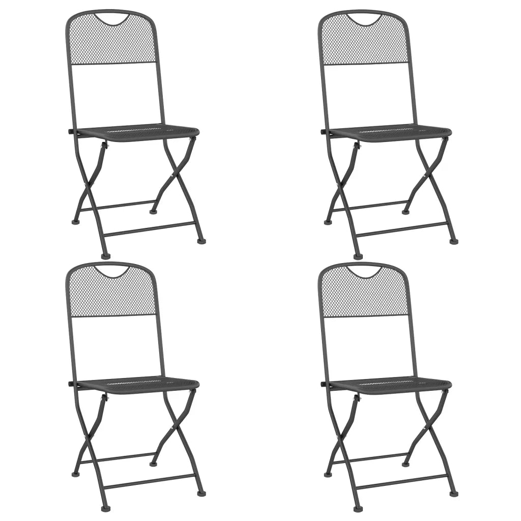Set da Pranzo da Giardino 5pz | Set Salotto da Giardino Antracite in Rete Metallica