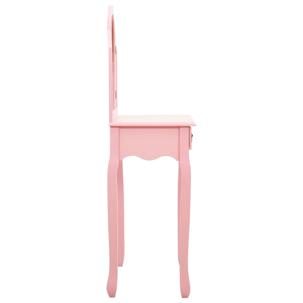 Toletta e sgabello 65 x 36 x 128 cm rosa legno MDF 02_0006382