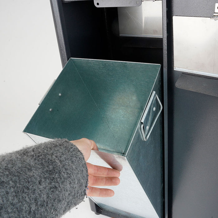 Cestino Gettacarte Posacenere 30x27x98 cm in Metallo Antracite