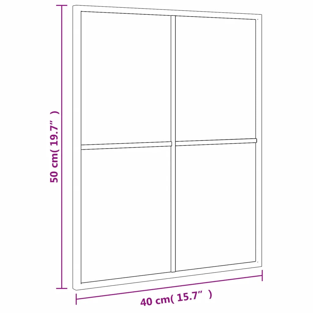 Specchio da Parete-Specchio a Muro-Specchio Decorativo Nero 40x50 cm Rettangolare in Ferro