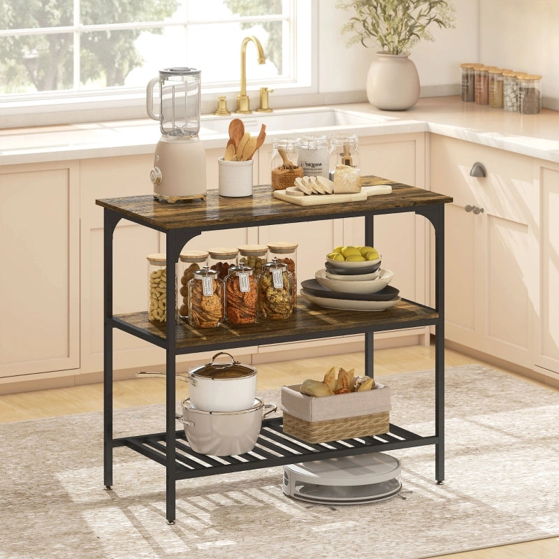 REGGIPANE da cucina 100x50x90 cm Legno Marrone Rustico