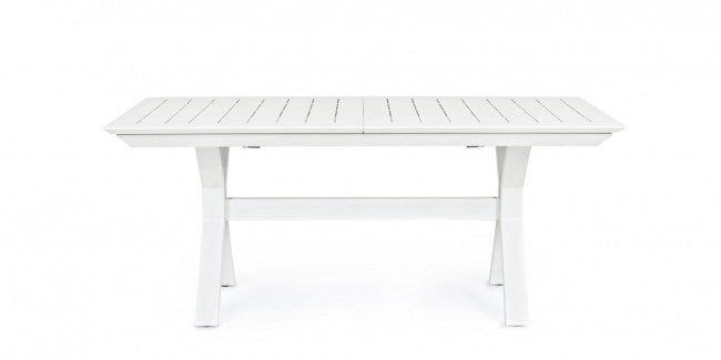 Tavolo Allungabile Kenyon 180-240x100 cm Bianco in Alluminio