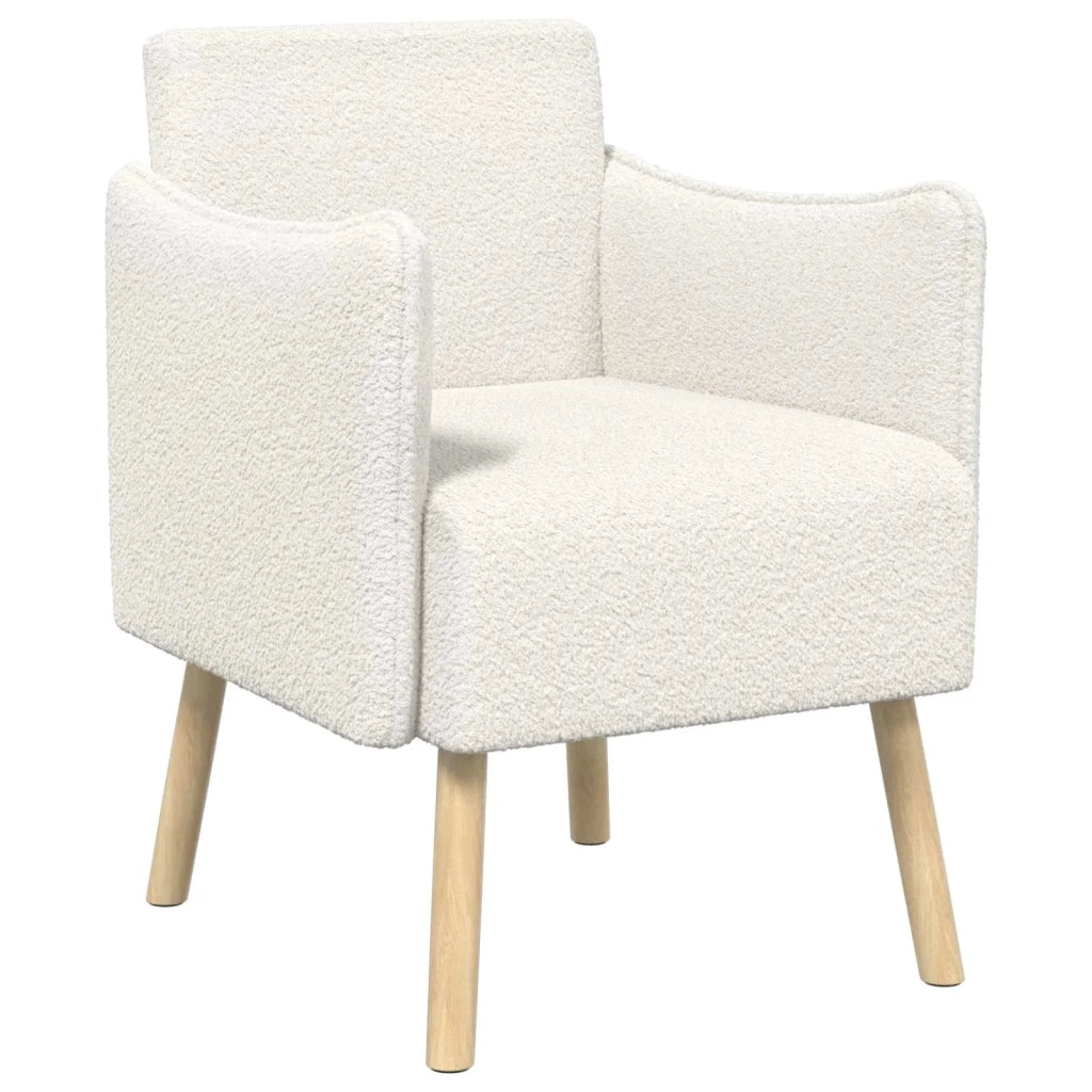 Sedia d'accento Crema Bouclé 42044824
