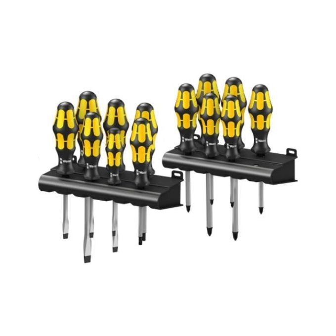 Wera 05133285001 Big Pack 900 Cacciaviti Kraftform Plus con Lama Esagonale Continua e Punta Black Point colore Nero-Giallo