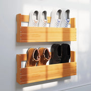 Scarpiere a Parete 2 pz Marrone Cera Legno Massello di Pinocod mxl 87160