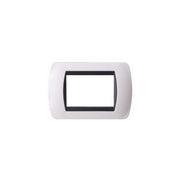 Trade Shop - Placchette Placche In Abs Compatibili Per Serie Living International Placca - Bianco -3 Fori     -
