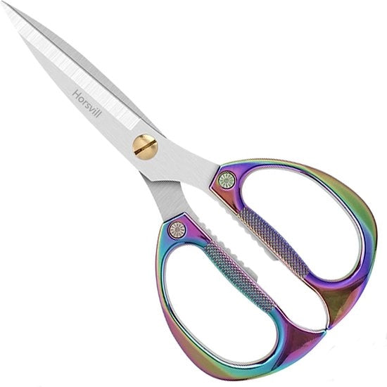 Serra per fiori e prunatura, lama retta, serra per rose, serra per erba, serra per erbe e serra per bonsai, acciaio inox premium rinforzato, serra per occhi di frutta, fiori e verdura (arcobaleno)