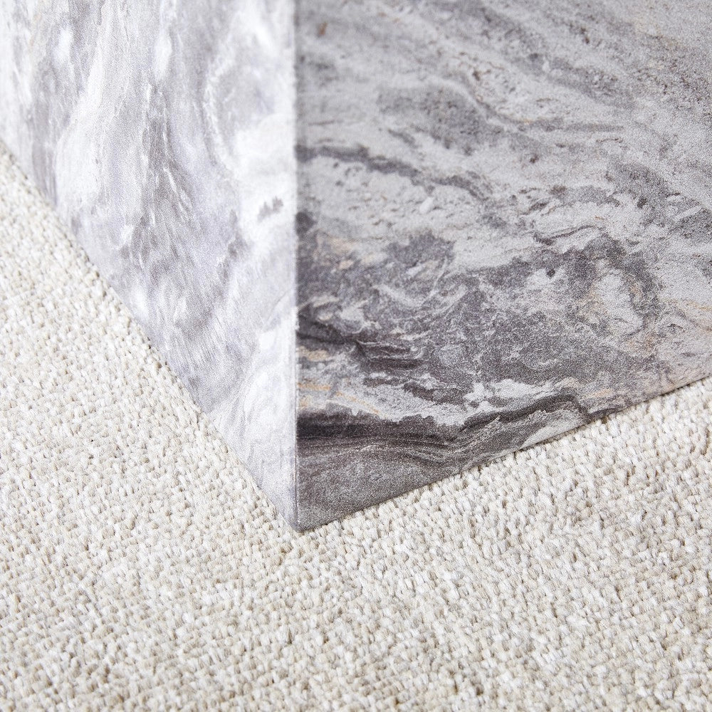 Tavolino da Caff¨¨ Rettangolare ¨C MINIMAL ¨C Effetto Marmo, MDF, Grigio, 90x50x30 cm
