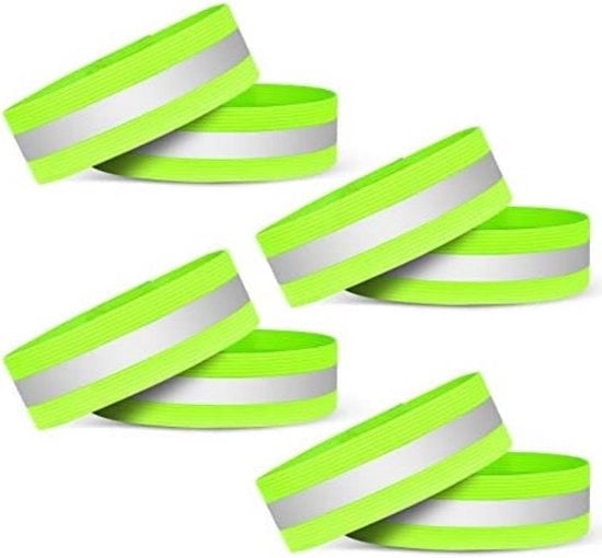 Pulsabili cinture riflettenti - 8 pezzi - 4x35cm cinture di sicurezza per corsa - cinture riflettenti con alta visibilità per biciclette e piedi - adesivi riflettenti autoadesivi - ideali per attività sportive notturne e passeggiate con il cane