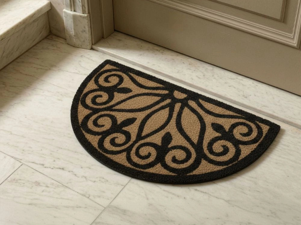 Zerbino in fibra di cocco naturale con retro in PVC antiscivolo 45 x 75 cm Decorazione moderna per interni ed esterni
