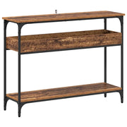 Tavolo Consolle | Tavolo d'Ingresso con lo scaffale Legno vecchio 100 x 29 x 75 cm