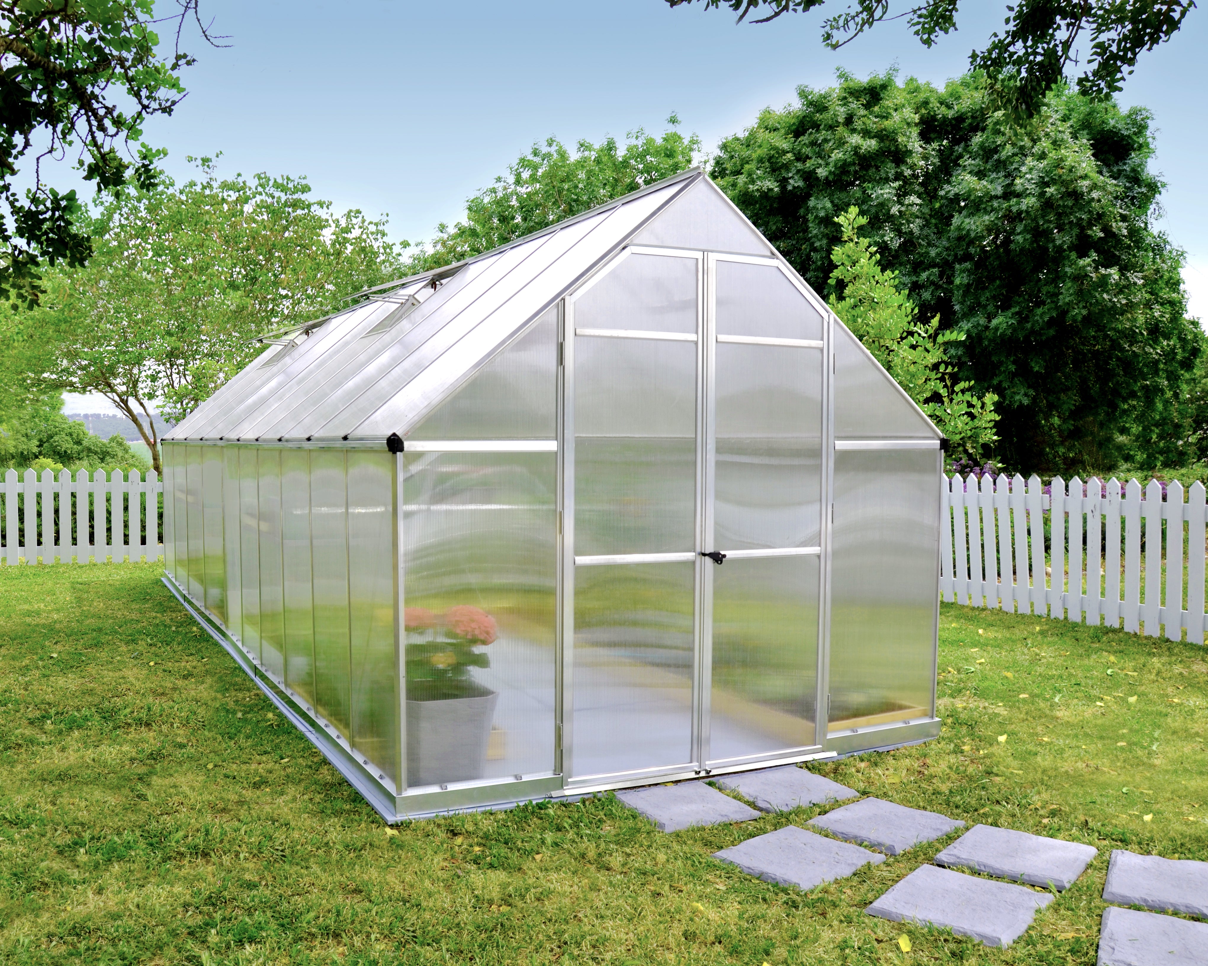 Canopia Essence Doppio Strato Serra Da Giardino in Policarbonato 607X244X229 cm  Argento