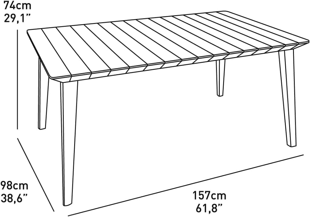 Tavolo da Giardino 157x98x74 cm in Resina Keter Lima 160 Bianco