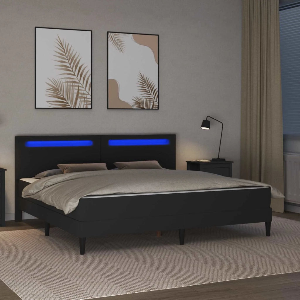 Struttura del letto con testiera Nero 180 x 200 cm Similpelle