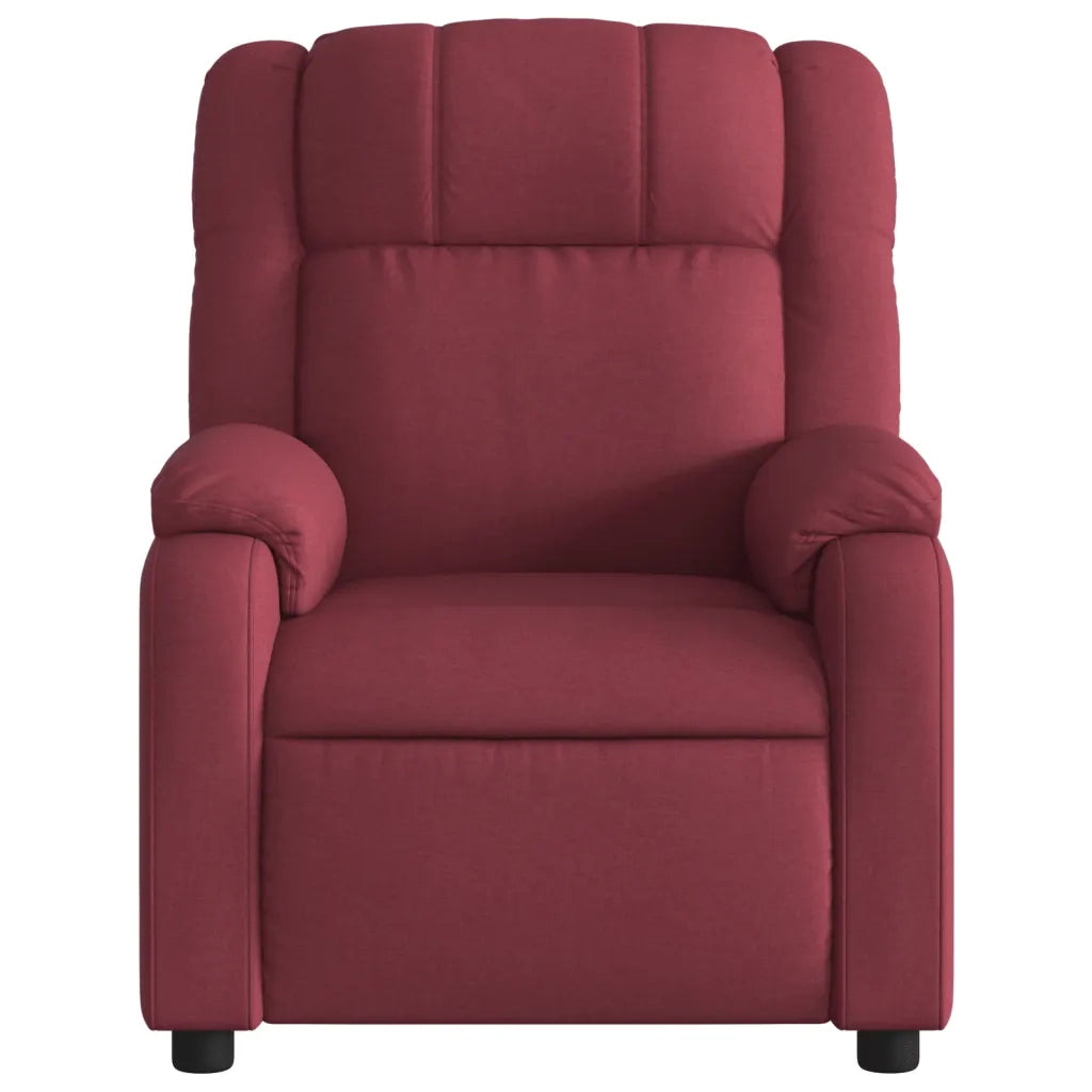 Poltrona | Sedia Relax Elettrica Reclinabile Rosso Vino in Tessuto