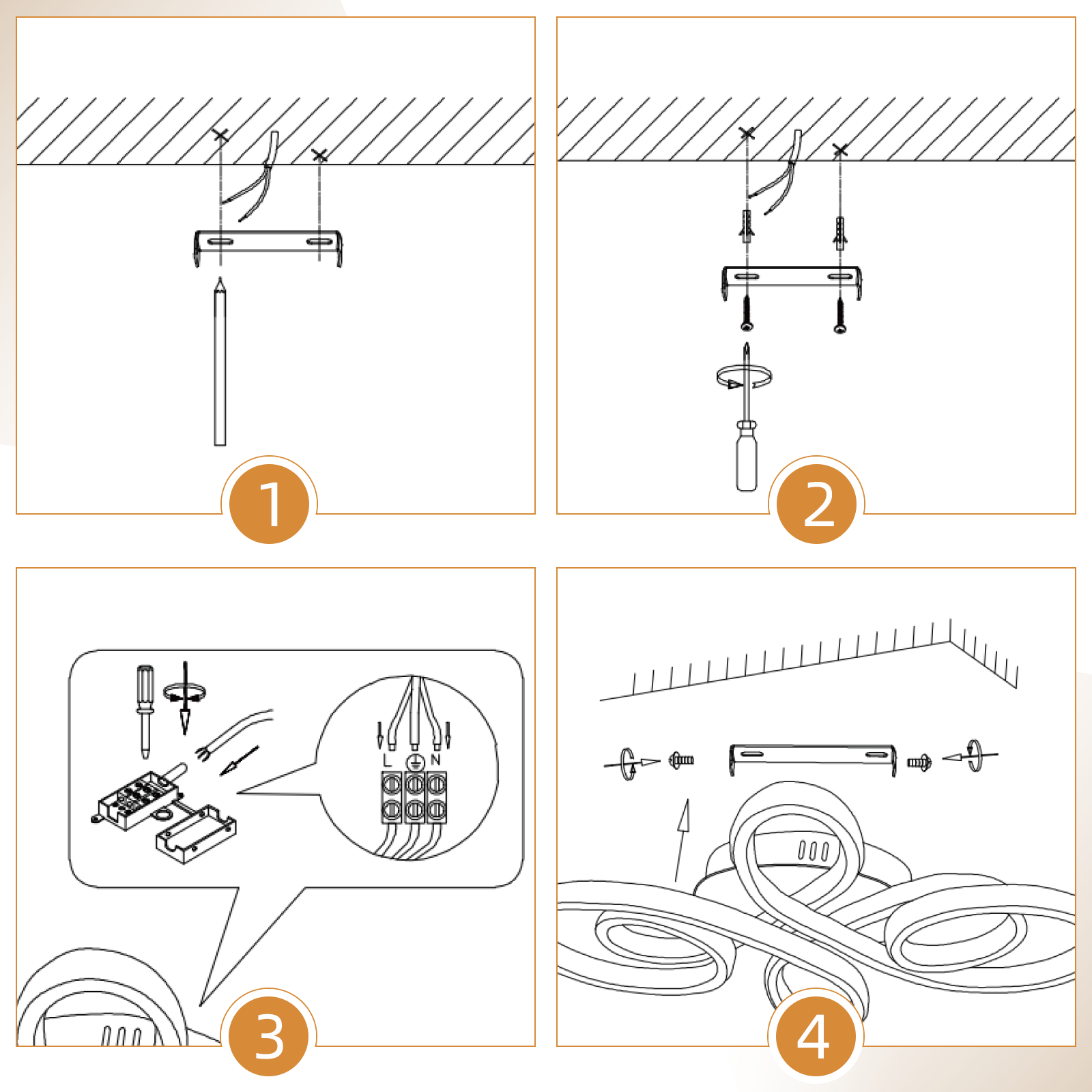 ZMH Lampada da soffitto plafoniera LED moderna nera 40cm 30W 3000K bianco caldo