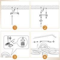 ZMH Lampada da soffitto plafoniera LED moderna nera 40cm 30W 3000K bianco caldo