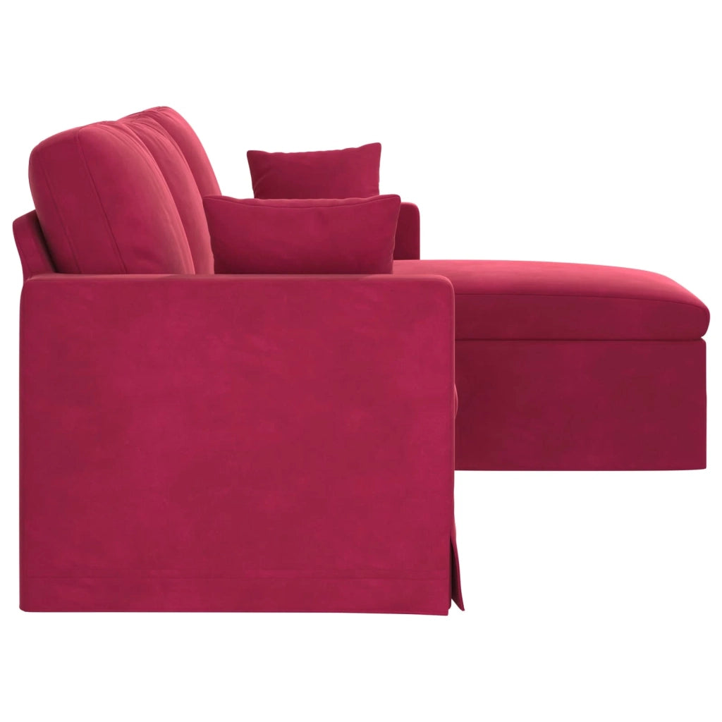 Divano Rosso Vino 198 x 134 x 80 cm Velluto 42024463