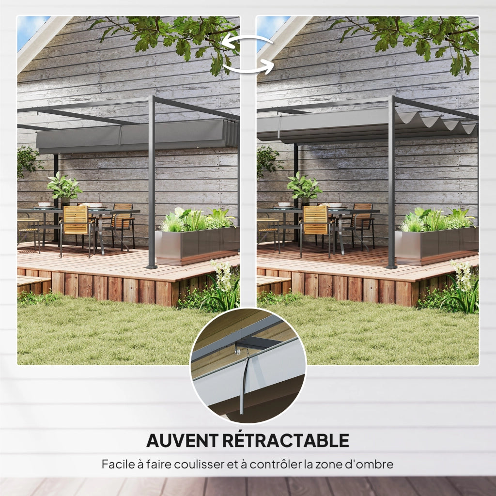 Pergola scorrevole 4x3m ¨C zephmum ¨C grigio antracite struttura metallo