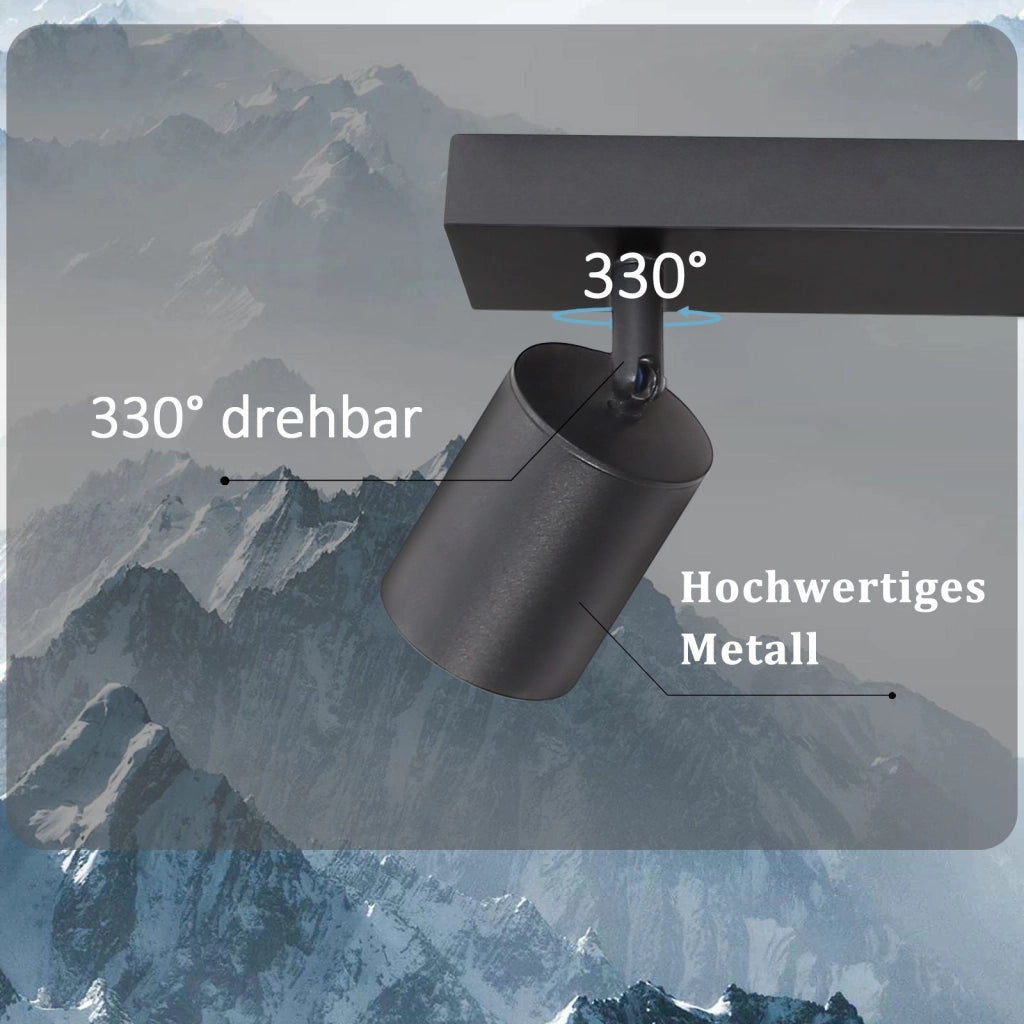ZMH Faretto da soffitto LED neri orientabili 360° design industriale moderno per soggiorno camera