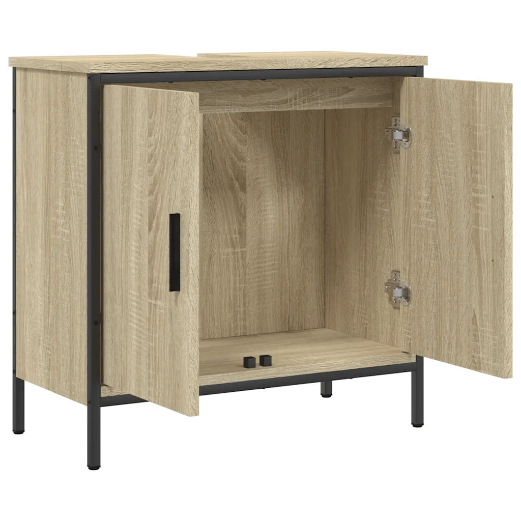 Mobile bagno dal design moderno 60 x 30 x 60 cm con efficiente spazio contenitivo in legno composito rovere Sonoma 02_0049443