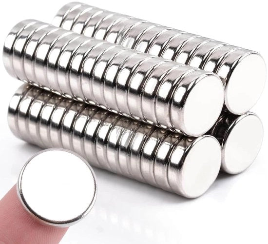Magneti Neodymium Extra Forti - 80 Pezzi - Magneti per Frigorifero - Magneti per Tabellone - Magneti Mini - 12 x 2 mm - Verniciatura di Nickel di Alta Qualità
