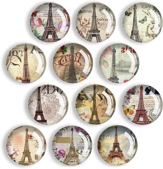 Set di Magnetici di 12 - Decorazione per Fridge, Whiteboard e Ufficio - Adesivi Magnetici per Cucina e Scuola